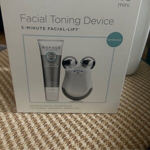 NuFace Mini Facial Toning Device - Silver and White